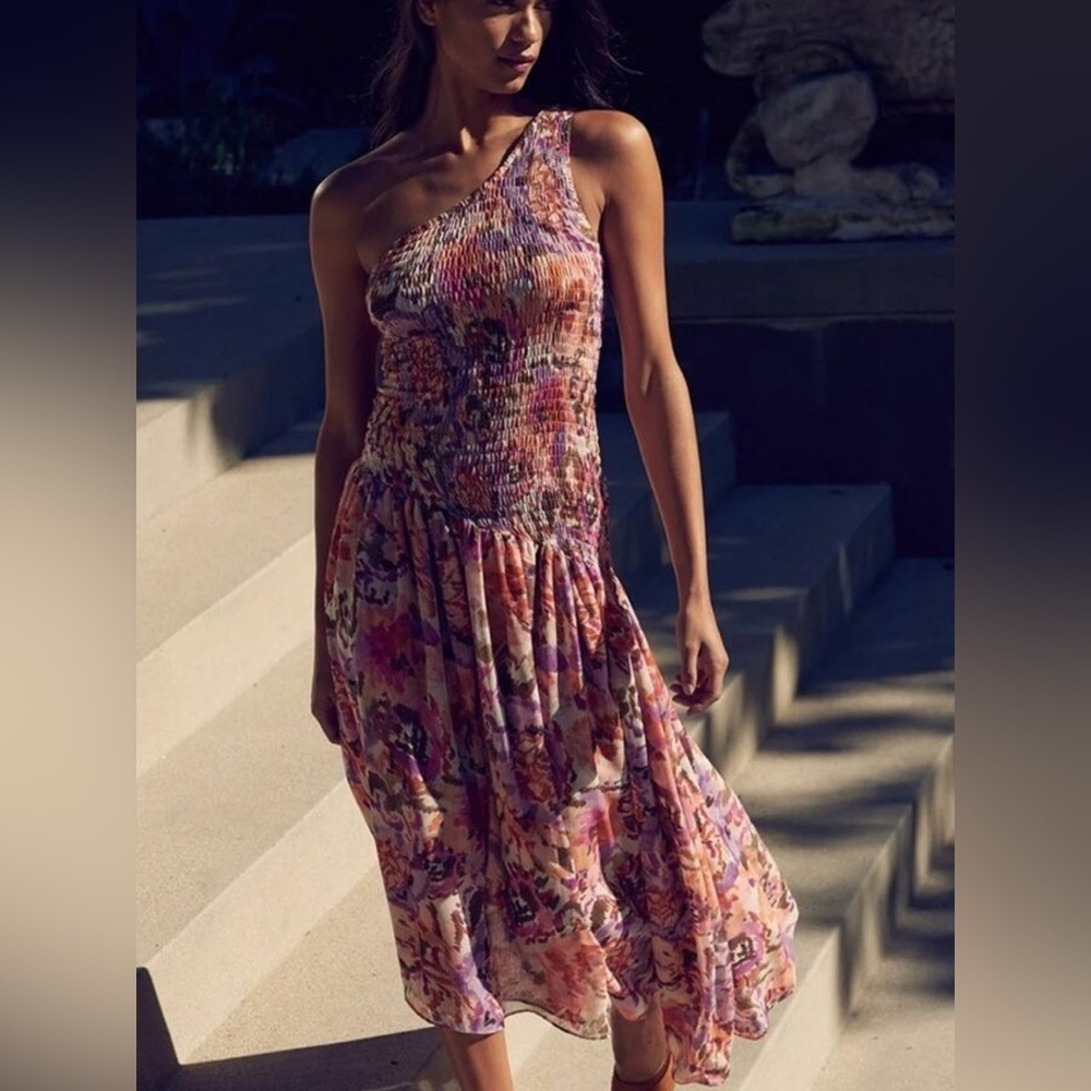 NWT Misa Los Angeles Lydia One Shoulder Asymmetric Dress